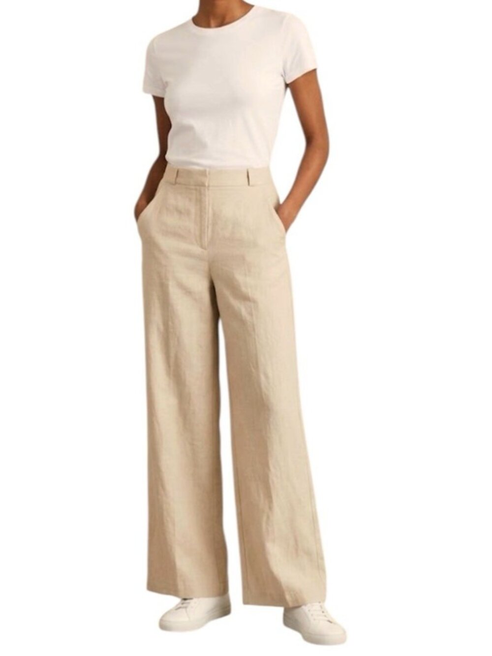 Amanda Uprichard Beige Business Career Vacation Linen Flared Pants Size XS